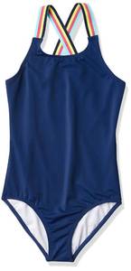 lot 3492 image: Kanu Surf Girls UPF 50 Beach Sport Athletic One Piece Swimsuit, Maggie Navy, Board Shorts, 12Y - Retail $25