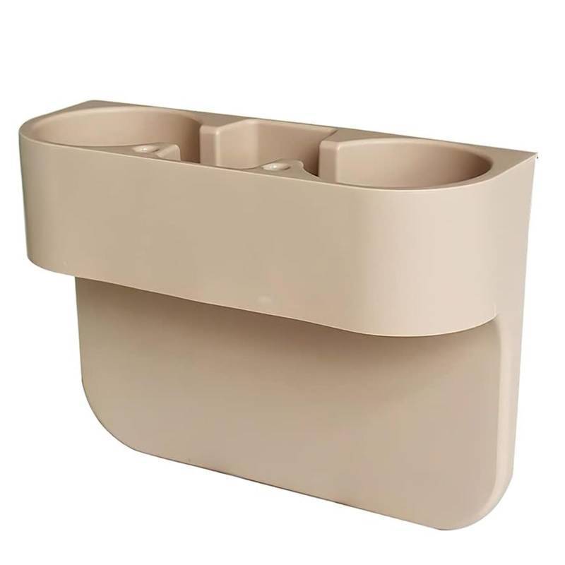 lot 55541 image: Car Cup Holder Cup Holder for Car Seat Cup Holder for Car Multifunctional Portable Console Side Pocket Car Seat Gap Filler Organizer Vehicle Seat Cup Cell Phone Drink Holder Storage Box (Beige) - Retail $16