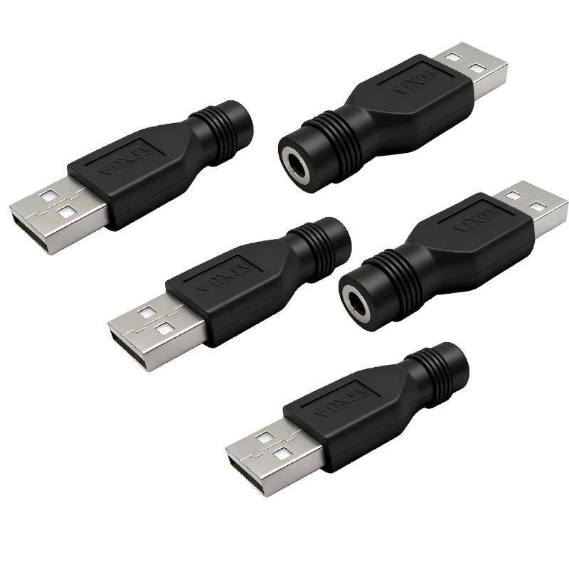lot 55552 image: 5pcs USB Male to DC 4.0x1.7mm Female 12V 3A Connector Power Adapter - Retail $9