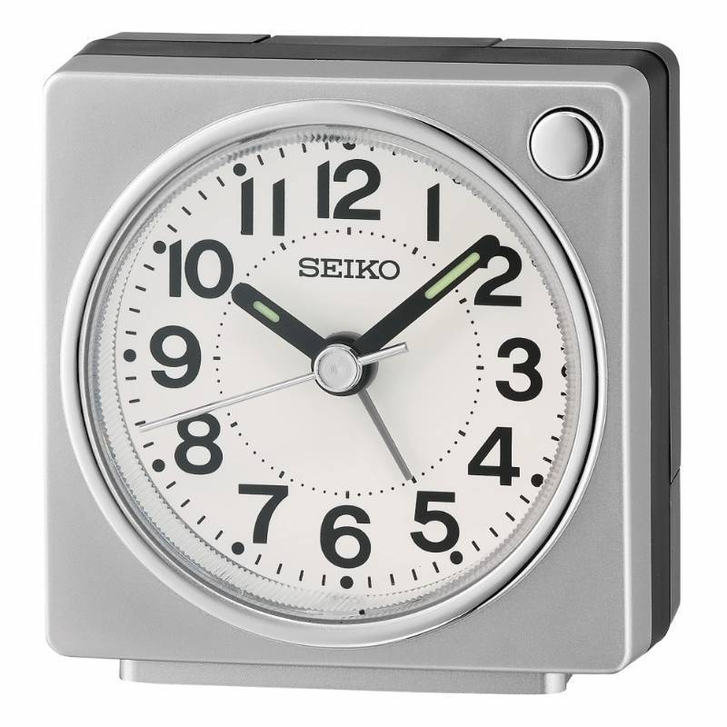lot 55559 image: Seiko Fuji Dark Bedroom Alarm Clock, Silver - Retail $32