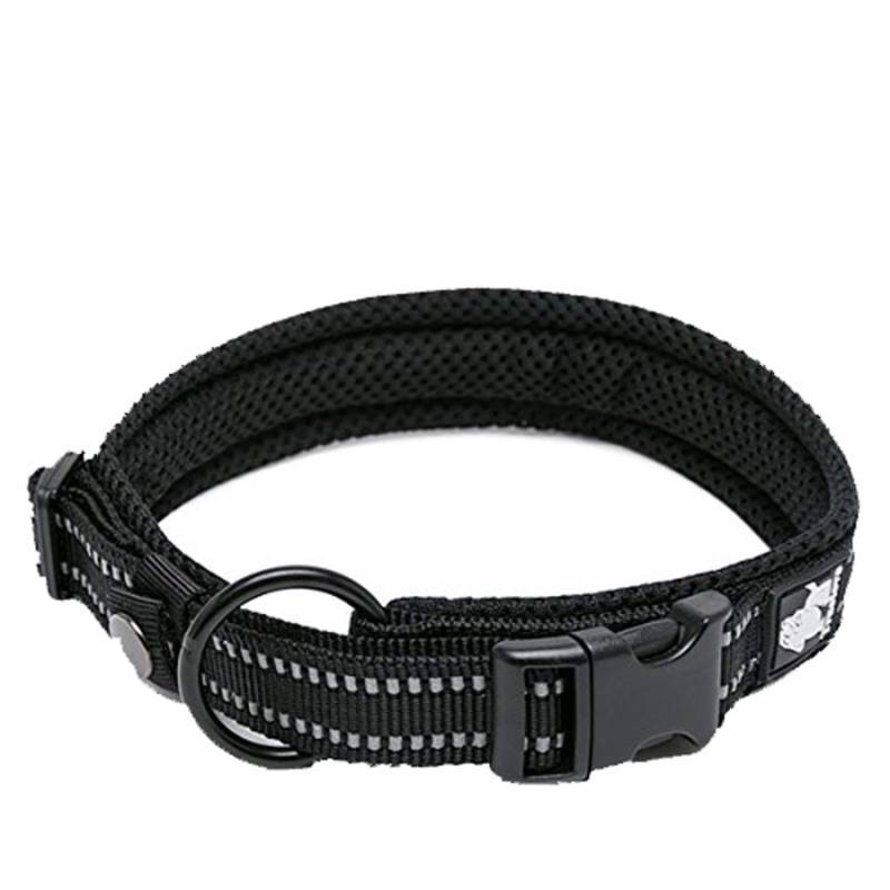 lot 55696 image: Truelove Dog Collar Reflective Premium Duraflex Buckle, High Grade Nylon Webbing No Choke Basic Collars TLC5011(Black,M) - Retail $12