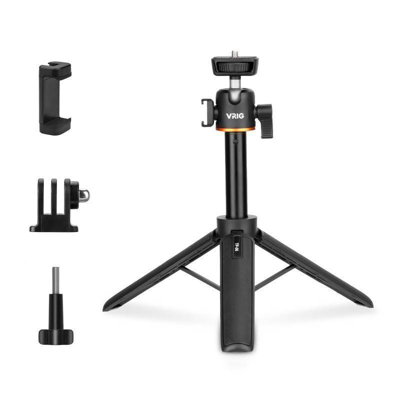 lot 15567 image: Mini Tripod for DJI Osmo Pocket 3, Table Desk Desktop Extendable Stand Small Handheld Selfie Stick with Phone Clip for DJI Action 5 Pro 4 3, for GoPro, for SonyCanonNikonFuji Accessories(missing accessories)  - Retail $20