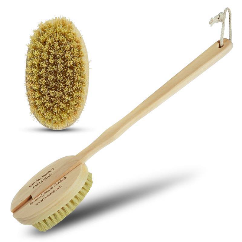 lot 15597 image: Bernard Jensen Natural Bristle Body Brush - 1 Brush for Dry Brushing, Exfoliation & Skin Care(missing handle) - Retail $11
