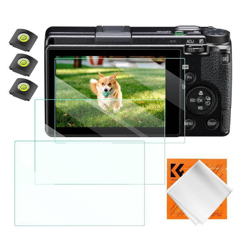 lot 15723 image: K&F CONCEPT 3 Pack Camera Screen Protector Compatible with Ricoh GR III, 0.3mm 9H Hardness Tempered Glass Cover Anti-Scratch Bubble-Free & Hot Shoe Cover - Retail $7