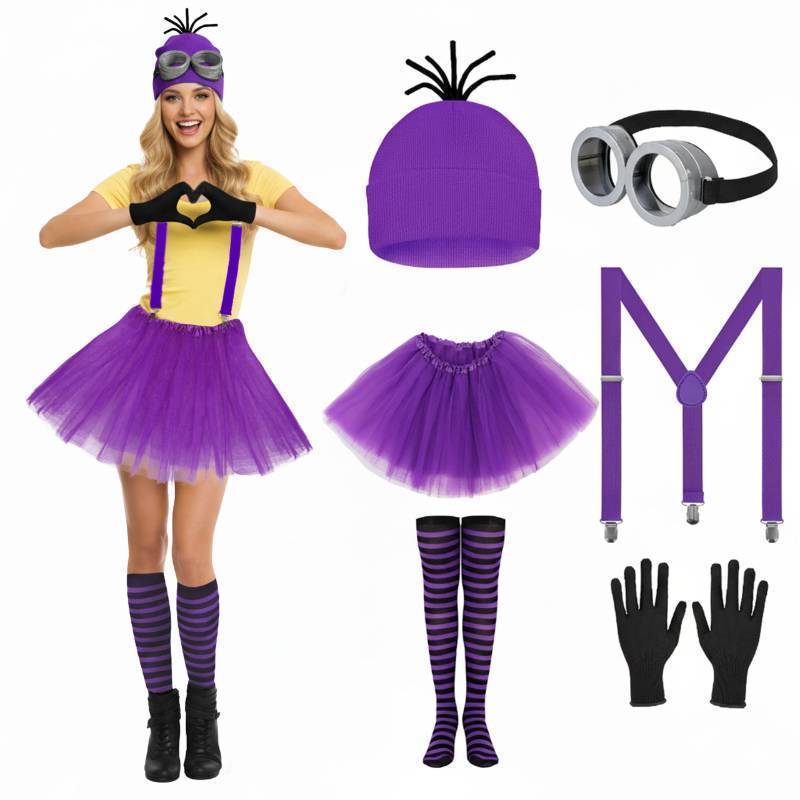 lot 35301 image: 6Pcs Purple Halloween Costume for Women - Costume Accessory Set Cosplay