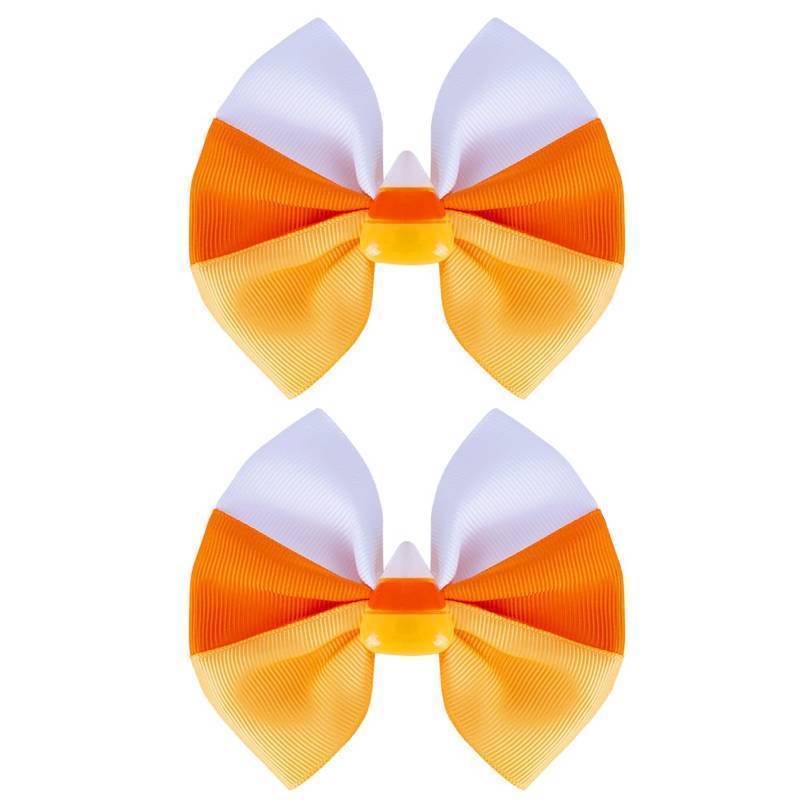 lot 35307 image: Hair Bows for Girls - Candy Corn Hair Bow Clips Thanksgiving Hair Bows Alligator Clips Barrettes Fall Autumn Holiday Hair Accessory for Women Girls Teens - Retail $10