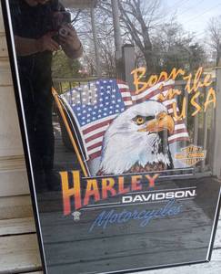 lot 1010 image: Harley-Davidson American Eagle Framed Poster