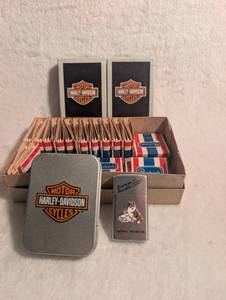 lot 1515 image: Empty Harley BoxesTin Box  Beechcraft Matches