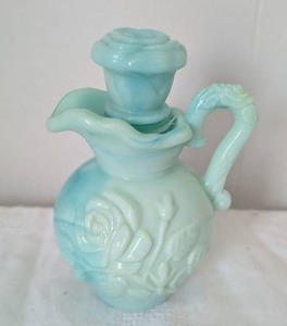 Milk Glass Floral Avon Perfume Bottle