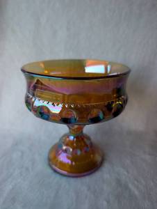 lot 2606 image: Imperial Glass Carnival Kings Crown Compote