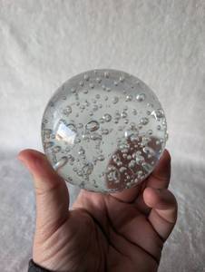 lot 3001 image: Clear Glass Bubble Paperweight