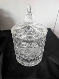 lot 3514 image: Glass Crystal Cut Ice Bucket