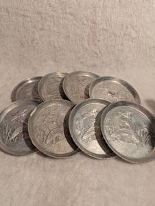 lot 3525 image: Sterling Silver Duck Coasters Set - 8 ct