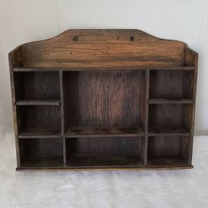 Wooden Multi-Compartment Wall Display Shelf - 10x8 in