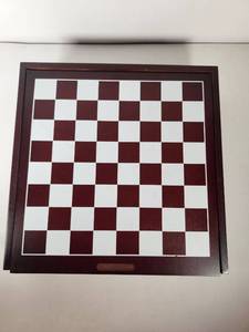 lot 224 image: Wooden 10-Game Family Board Game Set