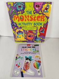 lot 234 image: Kids Activity Book Bundle - Monster Book and Sticker Design Set