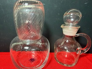 lot 17 image: Vintage Bedside Carafe and Cruet Bottle