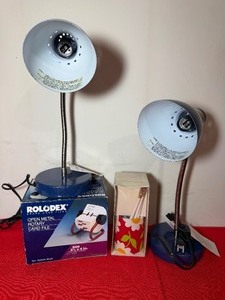 lot 22 image: Desk Lamps, Rolodex and Pencil Holder, All New