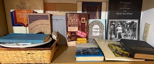 lot 83 image: Religious Books, Brass Licensed Yenta Brooch, Jewish Coins and MORE