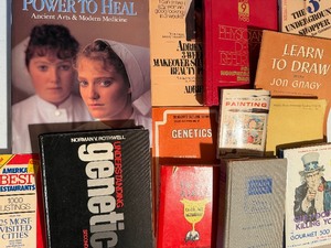 lot 93 image: Vintage Books - Healing, Genetics, 7879 WSU Catalog and More