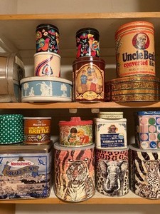 lot 102 image: Metal Tins, Vintage to Newer