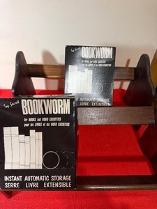 lot 146 image: Wood Book Holders and Book Worm Storage