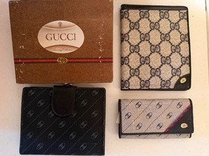 lot 144 image: Vintage Gucci Wallet, Photo Holder and Key Holder - All Like New