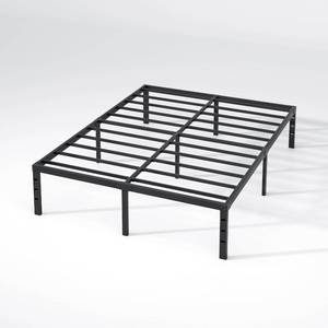 lot 3134 image: $60 Metal Bed Frame King Size with Storage, 14-Inch, Black