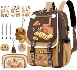 lot 3157 image: Kapibara Capybara Cartoon Backpack-Large Capacity, Waterproof