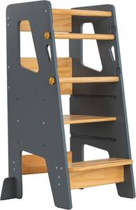 lot 3173 image: $124 OCODILE Toddler Standing Tower - Adjustable Height Stool Gray