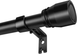 lot 3176 image: 1 Diameter Adjustable Curtain Rod, 30-144 in, Matte Black