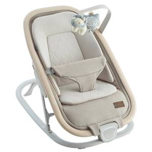 lot 3180 image: $97 2-in-1 Baby Bouncer & Rocker, 0-9 Months, 3 Reclining, Beige