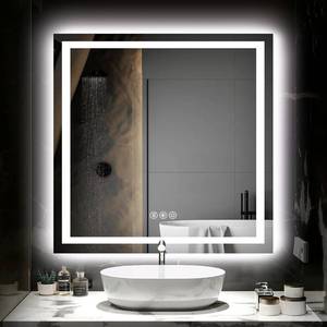 lot 3183 image: $220 36x36 LED Bathroom Mirror, Anti-Fog, Dimmable, BacklitFront Lit