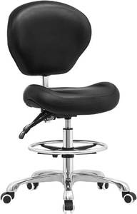 lot 3185 image: $159 Kaleurrier Adjustable Drafting Stool Chair with Backrest, Wheels