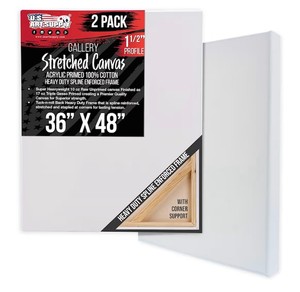 lot 3186 image: $130 U.S. Art Supply 36 x 48 inch Stretched Canvas, 1-12 Profile