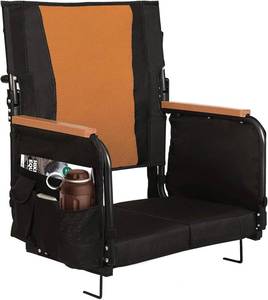 lot 3188 image: $68 Extra Wide Stadium Seat w Back Support, Armrests (Orange)