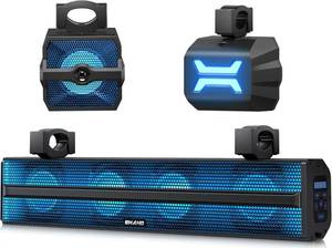 lot 3189 image: $300 Ehaho 2.1CH Stereo UTV Sound Bar with Subwoofer, 26-Inch BT