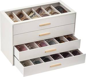 lot 3224 image: $48 Lolalet Beige Sunglasses Storage Box for Women, Eyewear Organizer