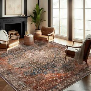 lot 3234 image: $169 10x14 Washable Boho Chic Medallion Area Rug, Non-Shedding