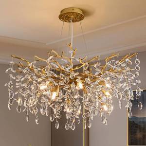 lot 3267 image: $269 Tree Branch Crystal Chandelier 30 Gold Pendant, 10-Light, Modern