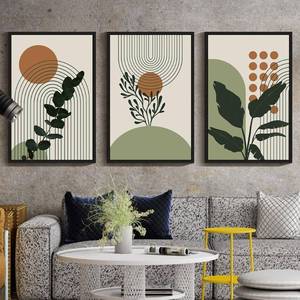 lot 3270 image: $108 PHOPAGO Boho Plant Wall Art Green Botanical Framed Print 24x36in