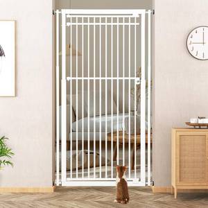 lot 3274 image: $148 78.8 Extra Tall Cat Gate, 28.3-33 Wide Metal Gate, White