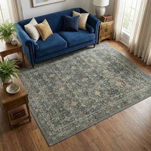 lot 3275 image: $70 8x10 Area Rugs Machine Washable, Vintage Boho, Non-Slip, Low Pile