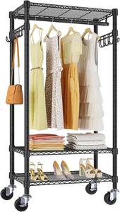 lot 3277 image: $90 VIPEK R3 Medium Rolling Clothes Rack with Lockable Wheels