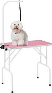lot 3278 image: $90 Topeakmart 32in Foldable Pet Grooming Table with Adjustable Arm