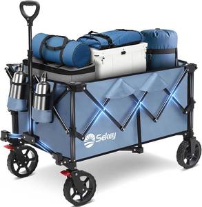 lot 3291 image: $70 Sekey Collapsible Wagon 330lbs, Heavy-Duty Foldable Cart