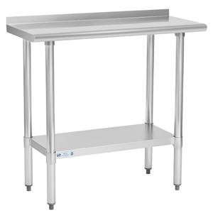lot 3296 image: $140 Hally Stainless Prep Table 18x36, NSF Heavy Duty Undershelf