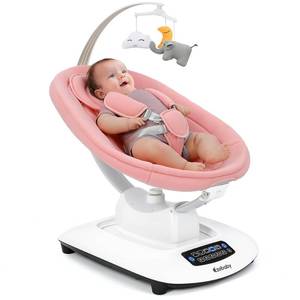 $150 Ezebaby Baby Swing with 5 Motions, 5 Speeds, Bluetooth, Pink