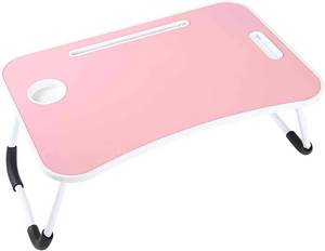 lot 3303 image: $99 Laptop Bed Table with Cup Holder, Foldable Lap Desk