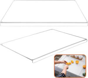 lot 3312 image: 24x18 Clear Acrylic Cutting Board with Lip, Non-Slip Countertop